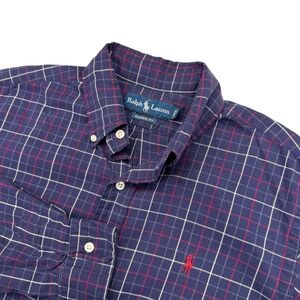 Ralph Lauren Mens Classic Fit Plaid Button Down Shirt Size M Preppy EUC